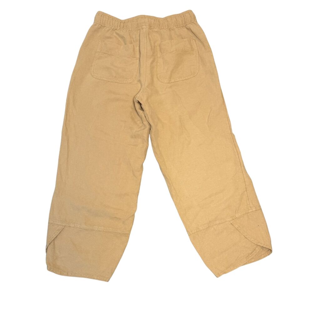 C&C California Tan Linen Blend Lagen Look Cropped Summer Pull On Pants Size S - Picture 2 of 4
